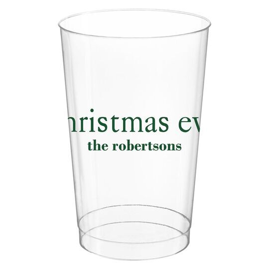 Big Word Christmas Eve Clear Plastic Cups
